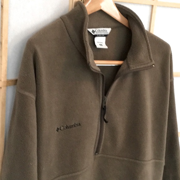 Columbia Half-Zip Fleece Pullover XL Olive Green - Picture 2 of 5